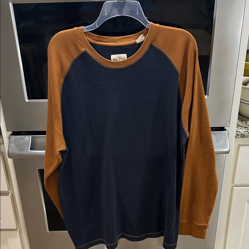 Blue and Brown Long Sleeve Shirt
